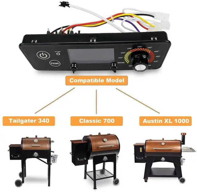 Alt view image 3 of 6 - Upgraded Thermostat Kit Control Board Replacement for Pit boss Wood Pellet Grill Tailgater P7-340/Lexington P7-540/Classic P7-700/Austin XL P7-1000/440FBI Matte Black