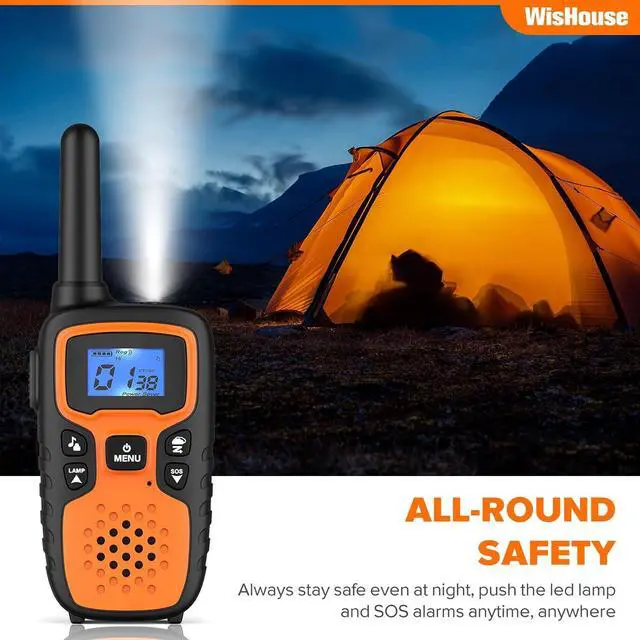 Alt view image 6 of 7 - Walkie Talkies for Adults Long Range-Rechargeable 4 Pack 2 Way Radios, Hiking Accessories Camping Gear Xmas Birthday Gift for Kids Family with Lamp,SOS Siren,NOAA Weather Alert,Easy to Use