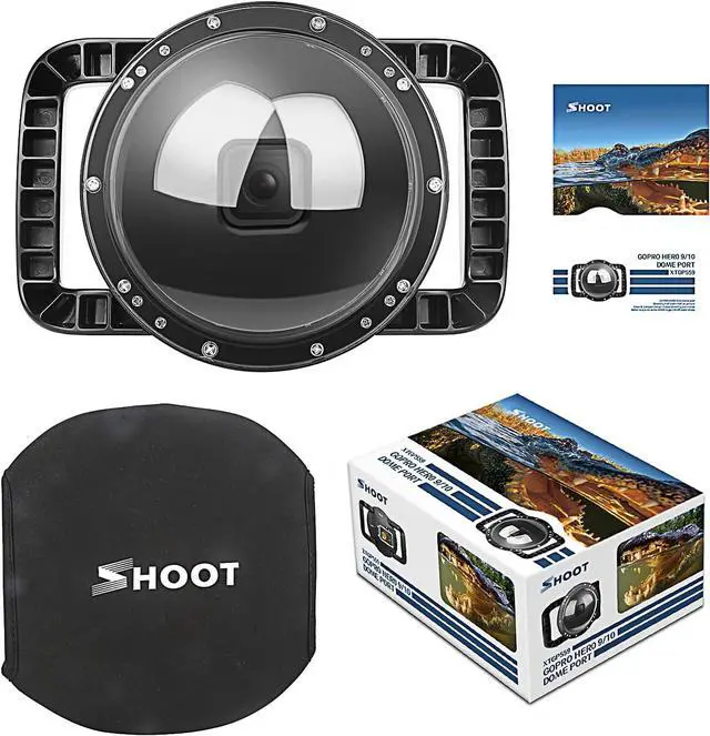 Alt view image 7 of 7 - Dome Port for GoPro Hero 13/12/11/10/9 Black - Upgraded Coating Film for Anti-Scratch, Dual Handle Stabilizer Floating Grip, Overall Waterproof Case - Shoot Over Underwater Photos/Videos