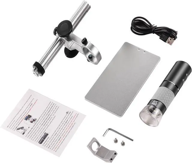 Alt view image 7 of 7 - 4K 3840x2160p WiFi Digital Microscope Camera with Adjustable Metal Stand, Wireless Portable Microscope for iPhone Android Phone and Windows Mac PC