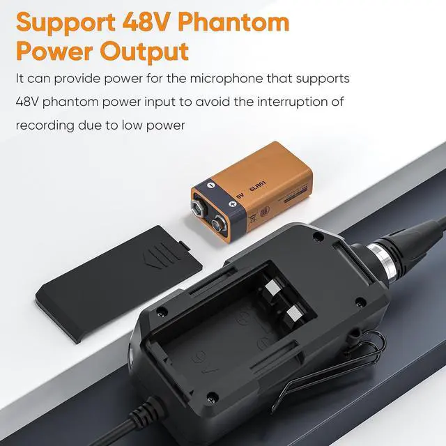 Alt view image 3 of 7 - Audio Preamp Adapter,LINKFLEX AD2 XLR/6.35mm Microphone Preamp Amplifier with 48V Phantom Power, Real-time Monitoring, Guitar Interface Adapter for iPhone, Android Smartphone, DSLR Cameras