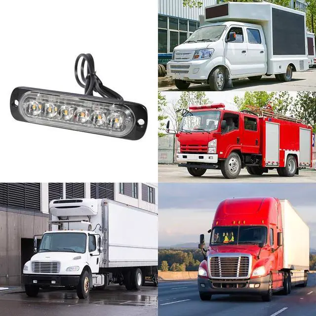Alt view image 7 of 7 - 12-Pack 6 LED Amber Strobe Lights Vehicles Trucks Emergency Strobe Lights Kit 12V -24V Warning Hazard Flash Strobe Lights Bar Grill Grille Surface Mount Super Bright Waterproof