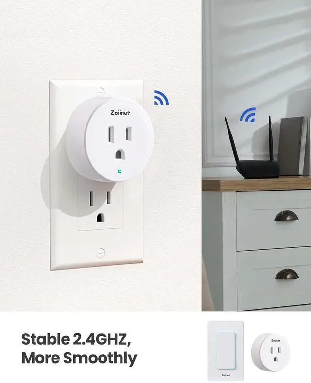 Alt view image 6 of 7 - Smart Plug Switch, 2.4G WiFi Outlet, Compatible with Alexa, Google Home, Smart Life & IFTTT APP, Voice Control & Timer, Buckle Design & Removable, No Hub Needed, Programmable(2 Pack)