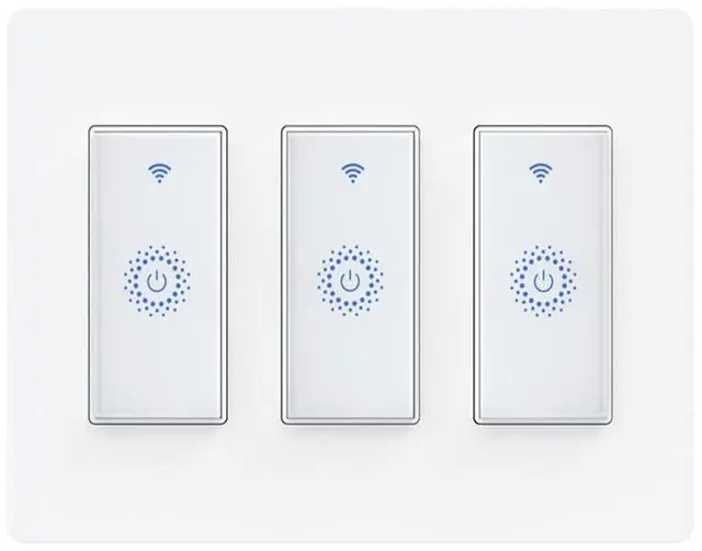 Main image of Smart Switch 3 Gang Alexa Light Switch Smart WiFi Light Switch Compatible with Alexa Google Home and IFTTT, Voice and Remote Control, No Hub Required