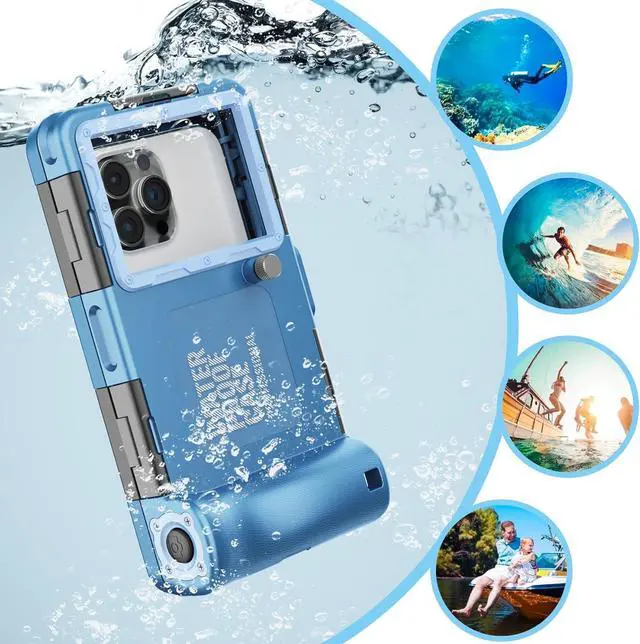 Alt view image 3 of 7 - Underwater Snorkeling Diving Phone Case for iPhone 16/15/14/13/12/11 Pro Max/XS/X  Galaxy S24/S23/S22/[50ft/15m] Professional Scuba Dive Waterproof Case Underwater Photo Video Cove-Blue