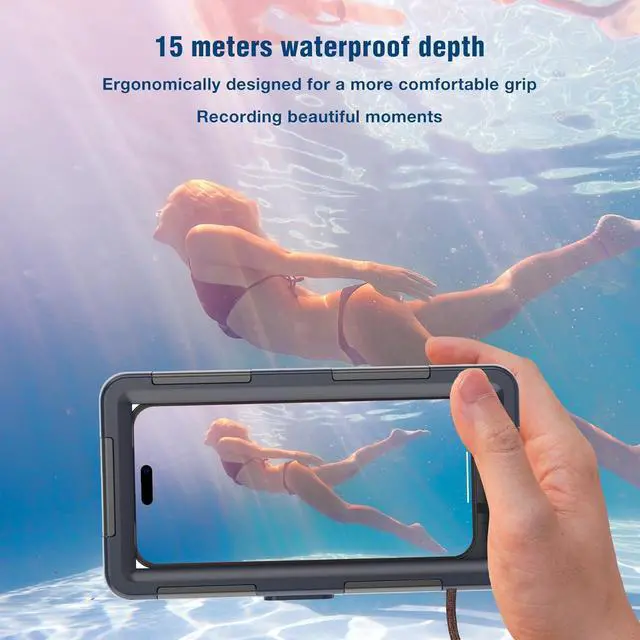 Alt view image 7 of 7 - Underwater Snorkeling Diving Phone Case for iPhone 16/15/14/13/12/11 Pro Max/XS/X  Galaxy S24/S23/S22.[50ft/15m] Professional Scuba Dive Waterproof Case Underwater Photo Video Cover Orange
