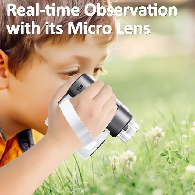 Alt view image 4 of 7 - Microscope for Kids - 1000X Portable Handheld Kids Mini Microscope | Telescope with Photo and Video Educational Science Toys | Age 3 4 5 6 7 8 9 10 11 12 Years Old Kids Christmas Birthday Gift