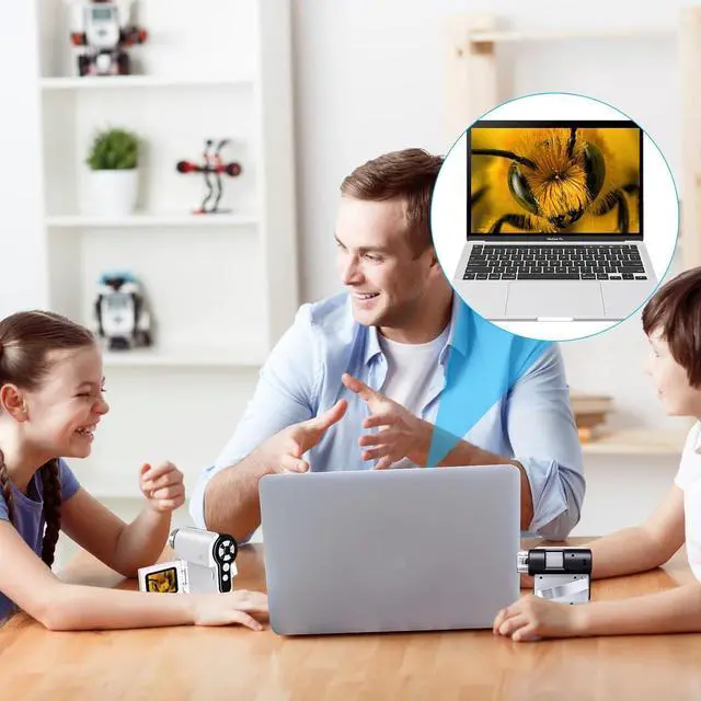 Alt view image 5 of 7 - Microscope for Kids - 1000X Portable Handheld Kids Mini Microscope | Telescope with Photo and Video Educational Science Toys | Age 3 4 5 6 7 8 9 10 11 12 Years Old Kids Christmas Birthday Gift