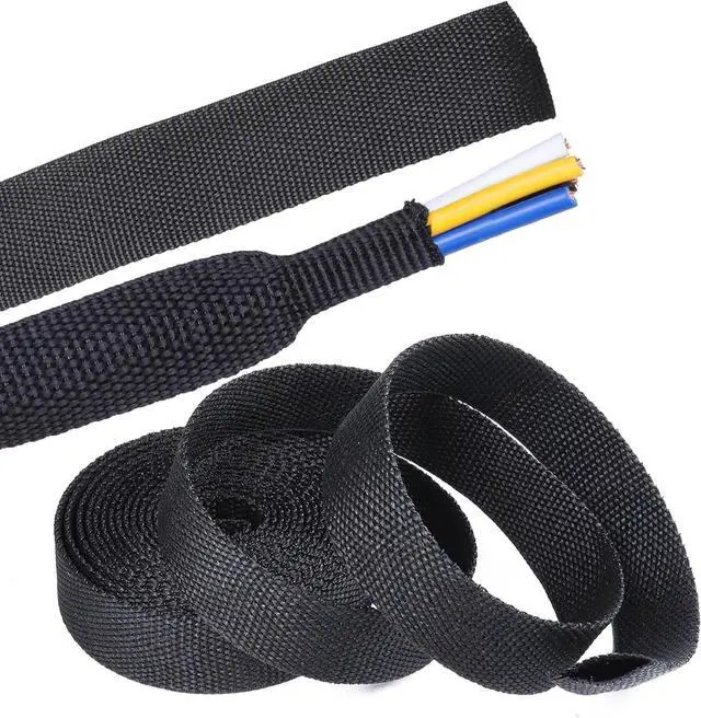 Main image of 2 in 1 Heat Shrink Braided Sleeving Fabric Tubing-Perfectly fit Irregular Shape Hose/Cable/Wire (3/8"(10mm), 60FT)