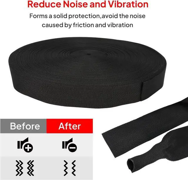 Alt view image 4 of 7 - 2 in 1 Heat Shrink Braided Sleeving Fabric Tubing-Perfectly fit Irregular Shape Hose/Cable/Wire (3/8"(10mm), 60FT)