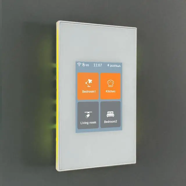 Main image of L8-HS4 LCD Smart Light Switch 4 Gang Single Pole,No Dim,Need Neutral Wire,Touchscreen 2.4G WiFi Night Light Smart Switch Work with Alexa/Google Home,Mesh Network No Offline for Whole Smart Home