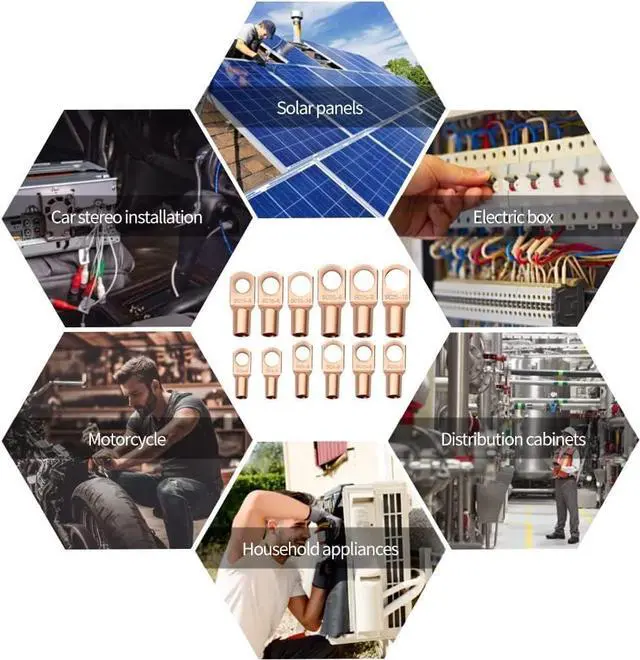 Alt view image 7 of 7 - Battery Cable Wire Lug Crimping Tool Kit with 340pcs Copper Wire Lugs, Wire Crimping Tool for AWG 10-1/0 Electrical Lug Crimper, with Cable Cutter, 420pcs Dual Wall Adhesive Heat Shrink Tubing