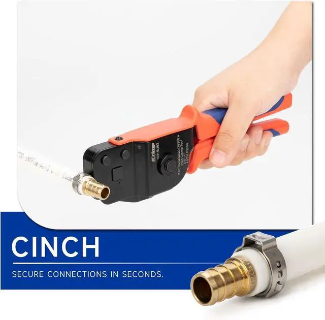 Alt view image 4 of 6 - One-Hand PEX Pipe Cinch Tool meet ASTM F2098 Standard clamps, Crimping Tool for 3/8-1 inch Clamp Rings