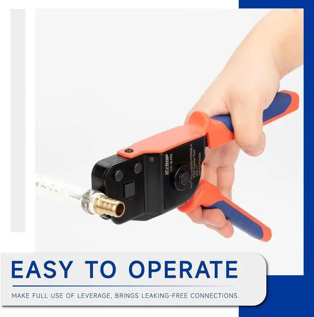 Alt view image 3 of 6 - One-Hand PEX Pipe Cinch Tool meet ASTM F2098 Standard clamps, Crimping Tool for 3/8-1 inch Clamp Rings