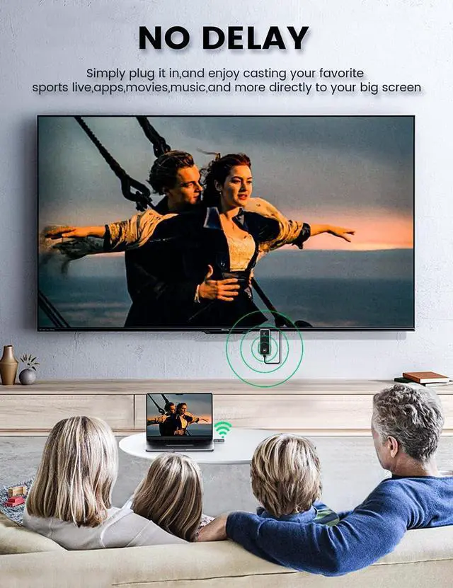 Alt view image 5 of 7 - Wireless HDMI Transmitter and Receiver, Tiny Plug & Play 2.4G/5G Portable Wireless HDMI Extender Transmitter and Receive for Streaming Video/Audio from Laptop/PC to HDTV/Projector/Monitor