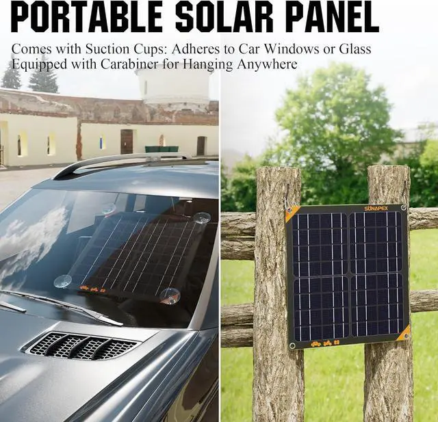 Alt view image 7 of 7 - 20W 12V Solar Panel Battery Charger Maintainer, Portable Waterproof Solar Trickle Charger with Built-in Charge Controller, Cig Plug, Alligator Clips, O-Rings for Car, Truck,Tractor, Boat, etc