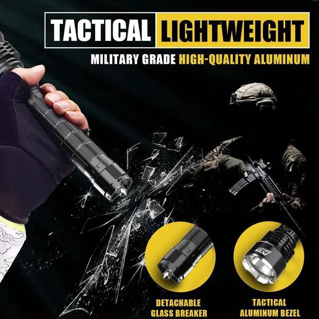 Alt view image 7 of 7 - Rechargeable Flashlights High Lumens - PFSN Super Bright Tactical Flashlight IPX65 Waterproof, 400M Long Range, 20Hrs Long Lasting Best Powerful LED Torch Battery Powered Flash Light