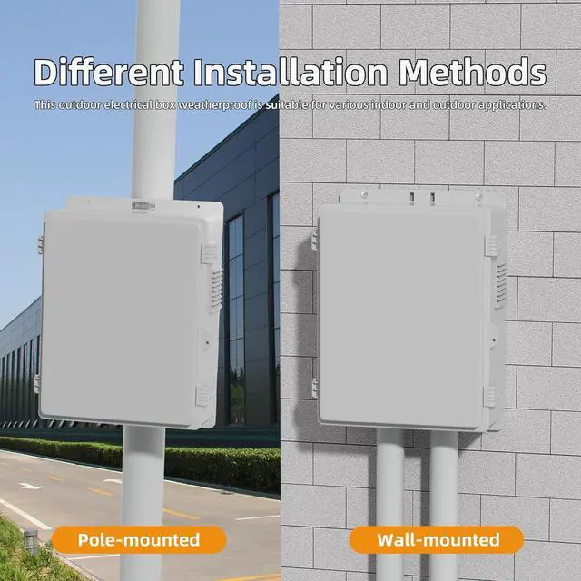 Alt view image 6 of 6 - White Outdoor Electrical Box Waterproof Nema Enclosure 16x11x6 Plastic WiFi Box with Fan Vented Dust Screen