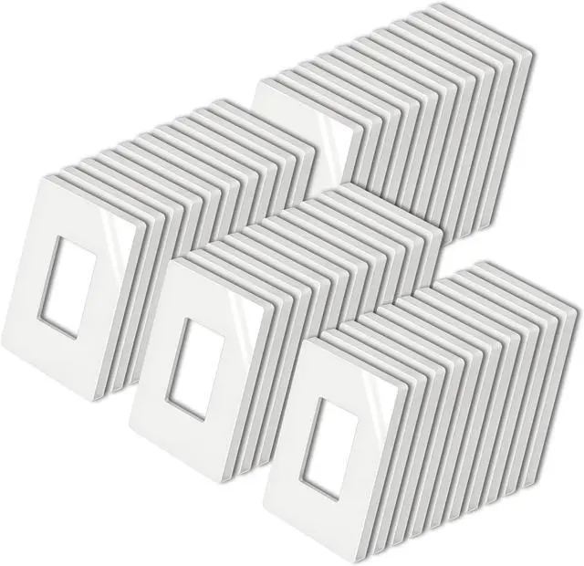 Main image of [40 Pack] 1 Gang Screwless Decorative Outlet Covers, Mid-Size Wall Plate, H4.88" x W3.11", Faceplate Cover for Decorator Receptacle Outlet & Switch, USWP4 Glossy Off White, UL Listed