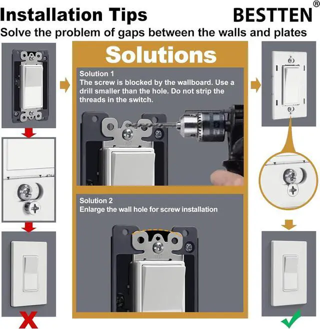 Alt view image 7 of 7 - [40 Pack] 1 Gang Screwless Decorative Outlet Covers, Mid-Size Wall Plate, H4.88" x W3.11", Faceplate Cover for Decorator Receptacle Outlet & Switch, USWP4 Glossy Off White, UL Listed