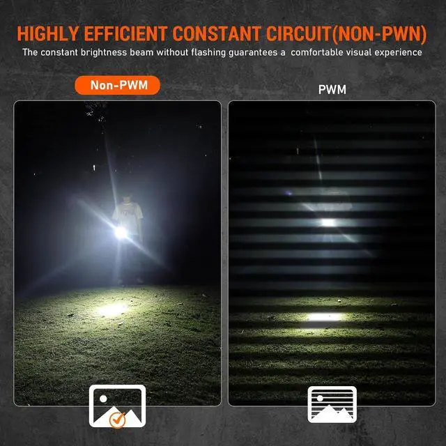 Alt view image 5 of 7 - LED Tactical Flashlight Rechargeable - TD01C Tactical Flashlight High Lumens SFT40 LED Super Bright 1800LM with Buck Regulated Driver IP68 1000M Longest Range USB C