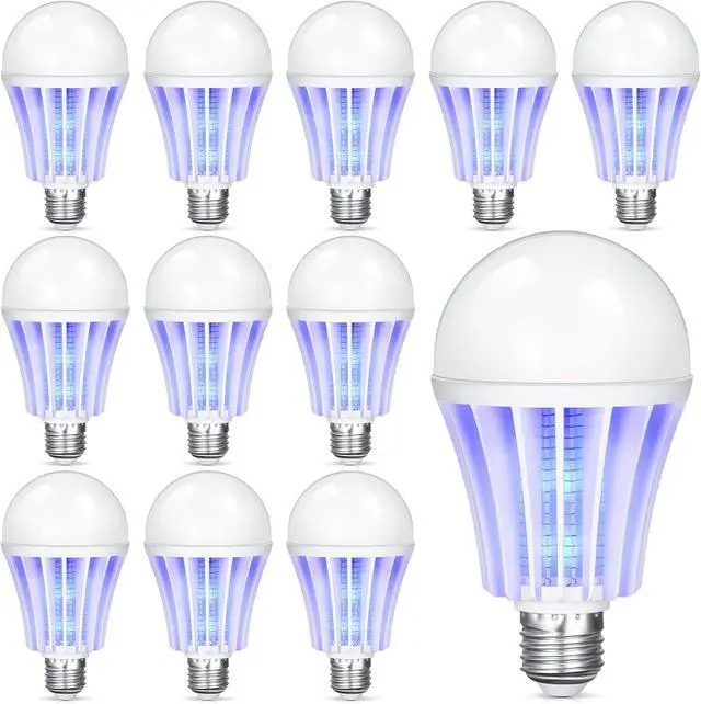 Main image of Bug Zapper Light Bulb Bulk 2 in 1 Electronic Mosquito Killer Lamp LED Light for Fruit Flies Bug Fly Insect Mosquito Control, Suitable for Indoor Entryway Patio Doorway Corridor (12 Pcs)