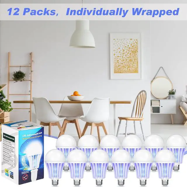 Alt view image 6 of 7 - Bug Zapper Light Bulb Bulk 2 in 1 Electronic Mosquito Killer Lamp LED Light for Fruit Flies Bug Fly Insect Mosquito Control, Suitable for Indoor Entryway Patio Doorway Corridor (12 Pcs)
