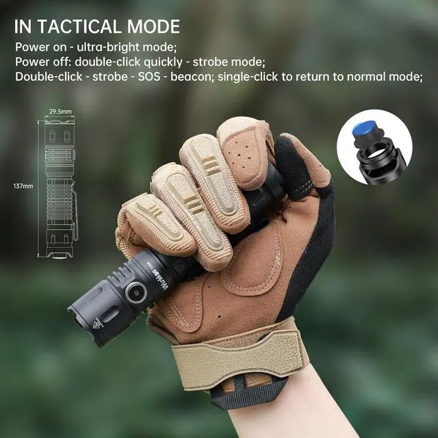 Alt view image 3 of 7 - TD04 Tactical Flashlight, Handheld Flashlights Rechargeable, 3000 Lumens Super Bright LED Flashlight with Type C Charging Port Tail Switch for Camping, Hiking, Emergency, IP68 Waterproof