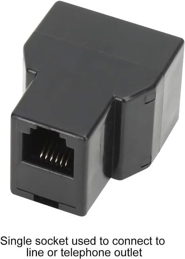 Alt view image 3 of 6 - RJ12 6P6C 3 Female Telephone Line Splitters, Phone Jack Splitter, Telephone Landline Cable Connector and Separator(Black, 50 Pack)