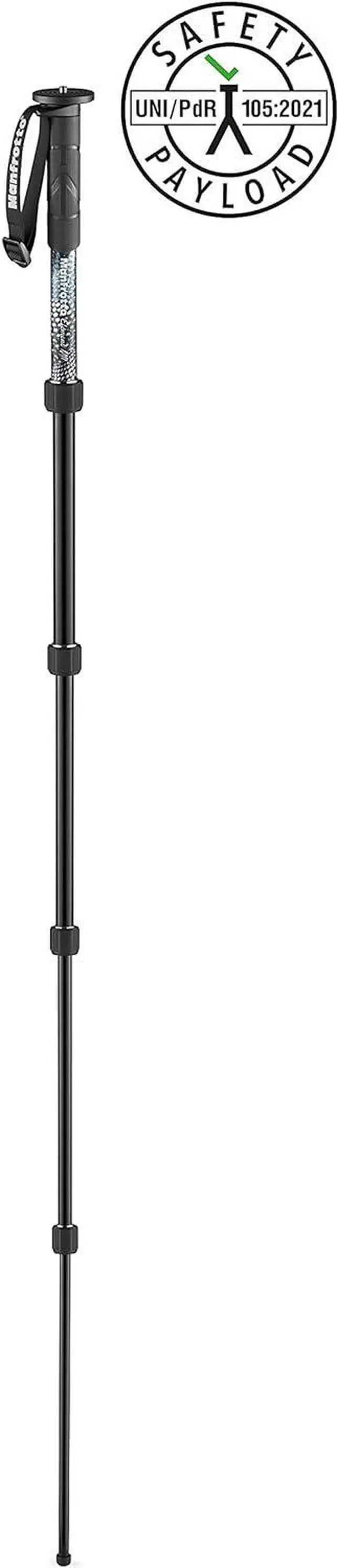 Alt view image 2 of 5 - Element MII MMELMIIA5BK, Lightweight 5-Section Aluminium Travel Camera Monopod, with Wrist Strap, Rubber Grip, Twist Locks, Load up 15kg, for Compact Cameras, Mirrorless, DSLR, Black