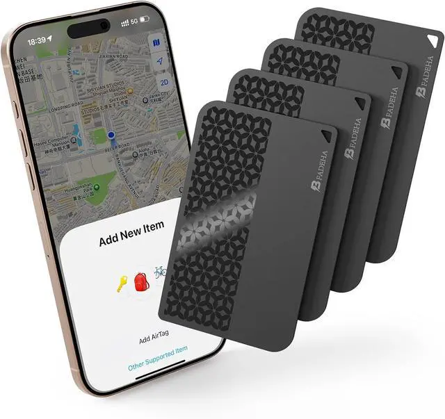 Main image of Air-Tags (iOS Only) Bluetooth Tracker with  Find My, iPhone Smart Card Wallet Finder GPS Tracker, 5-10 Years Battery, Keys Finder and Item Locator for Bags, Passport