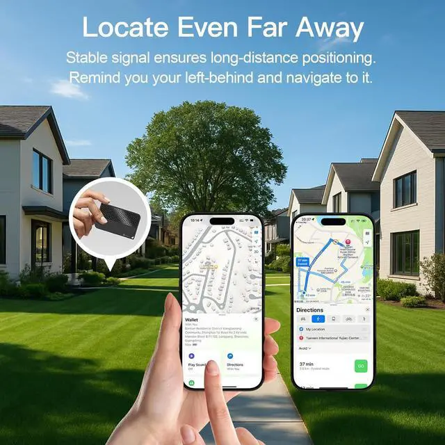 Alt view image 4 of 7 - Air-Tags (iOS Only) Bluetooth Tracker with  Find My, iPhone Smart Card Wallet Finder GPS Tracker, 5-10 Years Battery, Keys Finder and Item Locator for Bags, Passport