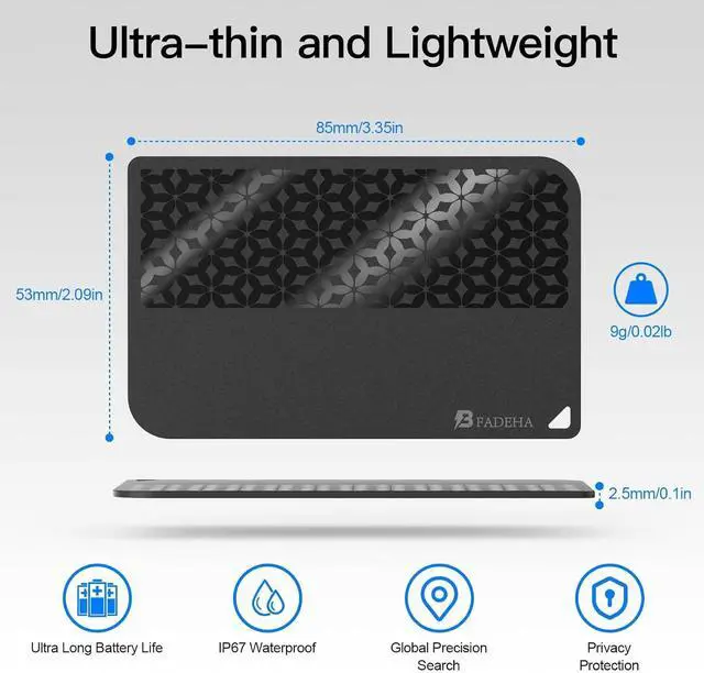 Alt view image 6 of 7 - Air-Tags (iOS Only) Bluetooth Tracker with  Find My, iPhone Smart Card Wallet Finder GPS Tracker, 5-10 Years Battery, Keys Finder and Item Locator for Bags, Passport