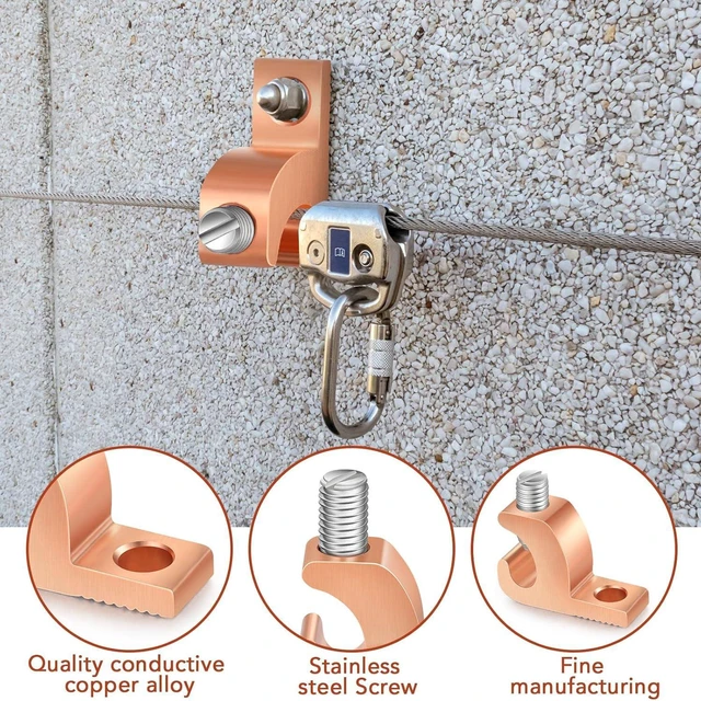 Alt view image 4 of 6 - Landhoow 40 Pack Lay in Connector Pool Bonding Lug Copper Conductor Lay in Connector Copper Lay in Lugs AWG for Grounding Swimming Pool and Conduits, 4-14 Wire Range