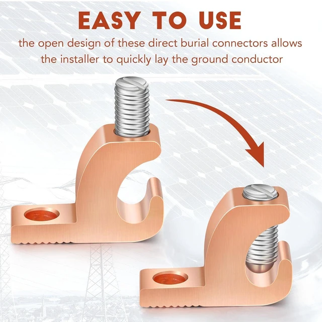Alt view image 6 of 6 - Landhoow 40 Pack Lay in Connector Pool Bonding Lug Copper Conductor Lay in Connector Copper Lay in Lugs AWG for Grounding Swimming Pool and Conduits, 4-14 Wire Range