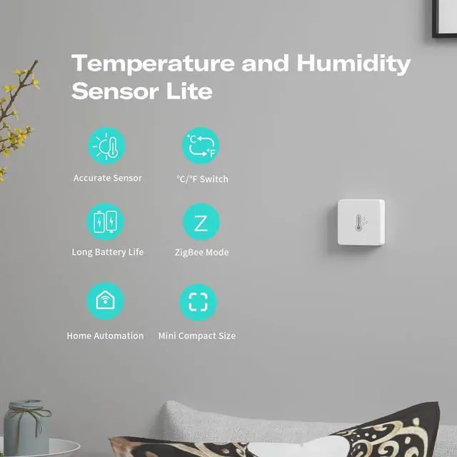 Alt view image 2 of 7 - Zigbee Temperature and Humidity Sensor Lite 3Pack,Smart Thermometer and Hygrometer, Compatible with Echo Devices with Zigbee Hub Built-in,Home Assistant, SmartThings, Homey,Hubitat