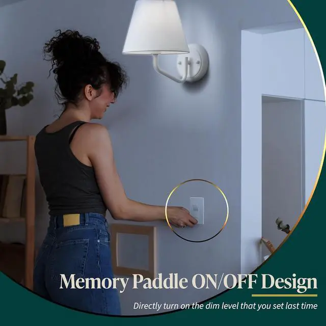 Alt view image 5 of 7 - Dimmer Light Switch, LED Slide Dimmer Switch,for 300W Dimmable LED/CFL Lights and 600W INC/HAL Bulbs, Single Pole/3-Way, Wall Plate Included, UL Listed, White, 5 Pack