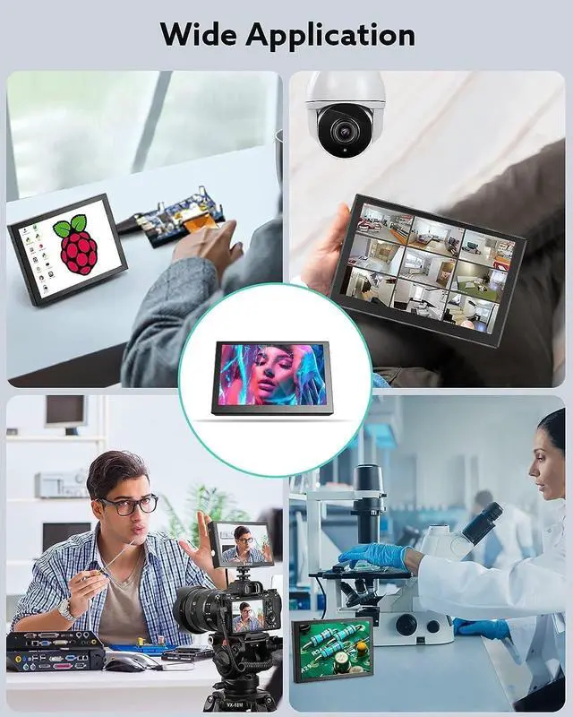 Alt view image 7 of 7 - 5 inch Monitor, 800x480 Mini TFT LCD Screen Small Camera Video Monitor 1/4 Screw Hole with HD/VGA/AV Video Input for Car PC DVD DVR CCD DSLR-140° Wide Angle Metal Housing