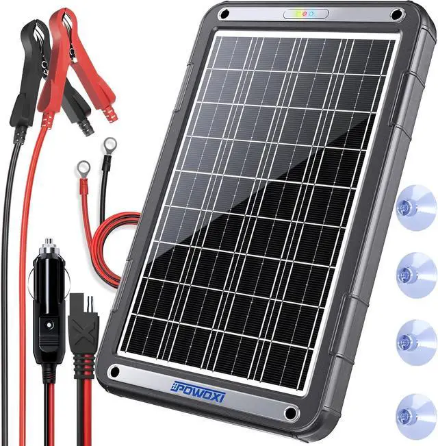 Main image of 12V Solar Car Battery Charger: 15W Solar Trickle Charger Maintainer with MPPT Controller for Car - RV Boat Marine Motorcycle - Solar Panel Kit for Automotive Trailer Truck Snowmobile Tractor