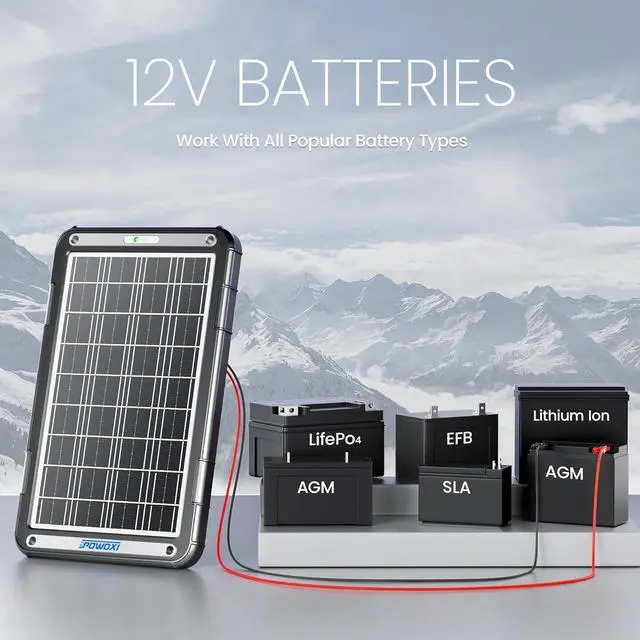 Alt view image 5 of 7 - 12V Solar Car Battery Charger: 15W Solar Trickle Charger Maintainer with MPPT Controller for Car - RV Boat Marine Motorcycle - Solar Panel Kit for Automotive Trailer Truck Snowmobile Tractor