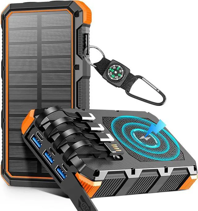 Main image of Solar Charger Power Bank 49800mAh Wireless Charger QC 3.0 Fast Charging Power Bank 8 Outputs 4 Inputs Solar Portable Charger Compatible with All Mobile Devices,SOS/Strobe/Strong Flashlights