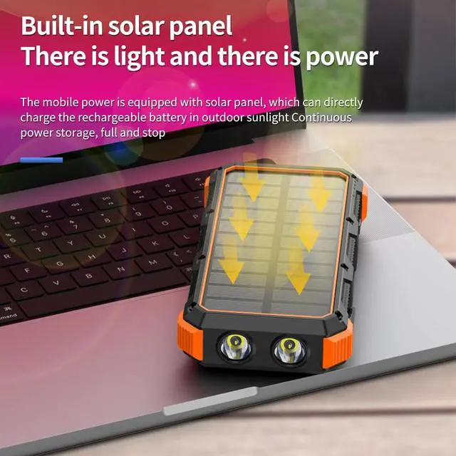 Alt view image 4 of 6 - Solar Charger Power Bank 49800mAh Wireless Charger QC 3.0 Fast Charging Power Bank 8 Outputs 4 Inputs Solar Portable Charger Compatible with All Mobile Devices,SOS/Strobe/Strong Flashlights