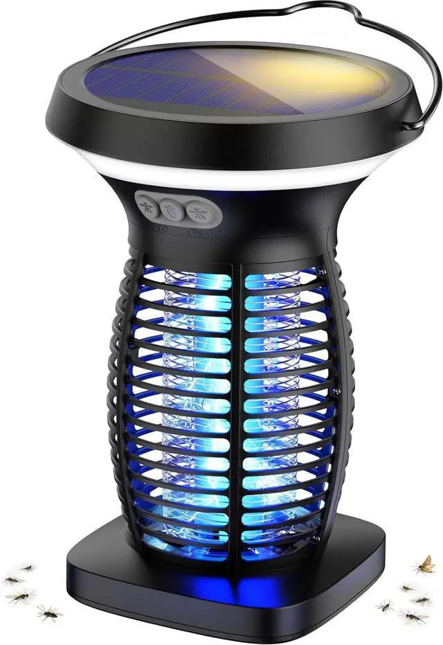 Main image of Solar Bug Zapper Outdoor, Mosquito Zapper Outdoor Waterproof Electric Fly Zapper Rechargeable Mosquito Killer with Solar Panel, 4200V Fly Trap Indoor for Home Backyard, Patio, Garden, Camping