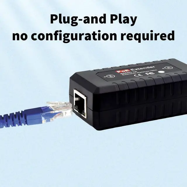 Alt view image 3 of 7 - 5-Pack PoE Extender Kit  1-Channel Ethernet Passthrough Switch, for 10/100Mbps Networks, Complies with IEEE 802.3af, Supports Daisy Chaining up to 400 Meters (3 Units in Series)