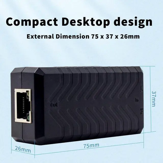 Alt view image 4 of 7 - 5-Pack PoE Extender Kit  1-Channel Ethernet Passthrough Switch, for 10/100Mbps Networks, Complies with IEEE 802.3af, Supports Daisy Chaining up to 400 Meters (3 Units in Series)
