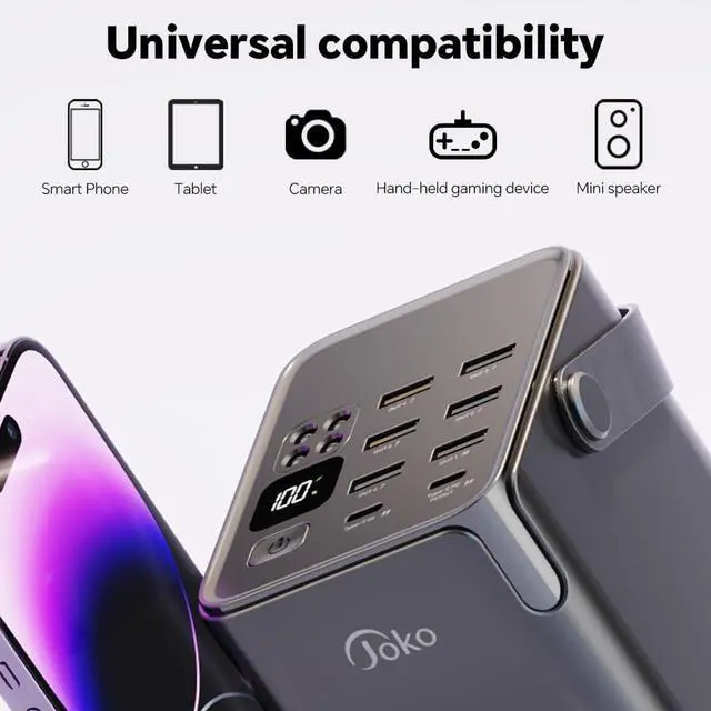 Alt view image 7 of 7 - 70000mAh Power Bank High Capacity 20W PD 3.0 Fast Charging 22.5W Max Large Power Bank,7 Outputs 2 Inputs,LED Display,USB-C Battery Packs for iPhone, , OutdoorsCamping