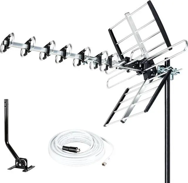 Main image of HDTV Antenna Upgraded 2025 Version VHF/UHF 4K 200 Miles Range with Antenna Splitter Support 4 Tvs & 40ft RG6 Cable, ATSC 3.0 Ready, Mounting Hardware Included