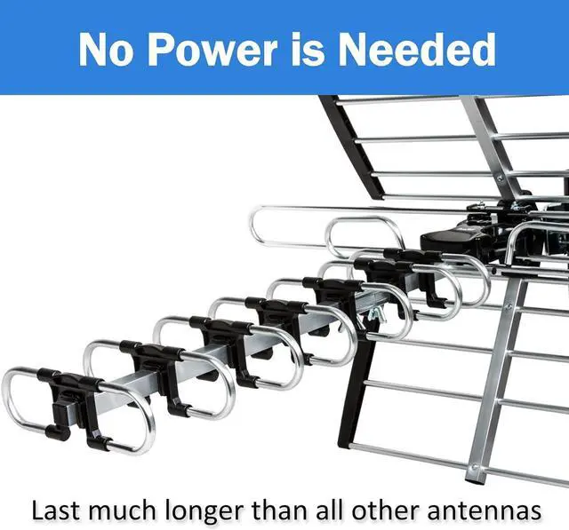 Alt view image 4 of 7 - HDTV Antenna Upgraded 2025 Version VHF/UHF 4K 200 Miles Range with Antenna Splitter Support 4 Tvs & 40ft RG6 Cable, ATSC 3.0 Ready, Mounting Hardware Included