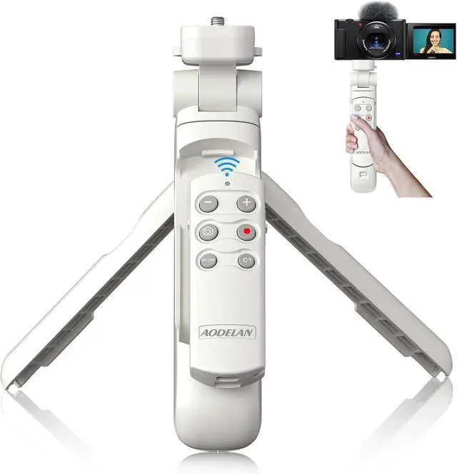 Main image of Wireless Camera Remote Control Shooting Grip and Tripod (White) with Remote Shutter Release - Replaces GP-VPT2BT for  ZV-1, A7 III, A6400, A7C, A7R IV, A9, FX-3, FX30, RX100 VII, RX0 II