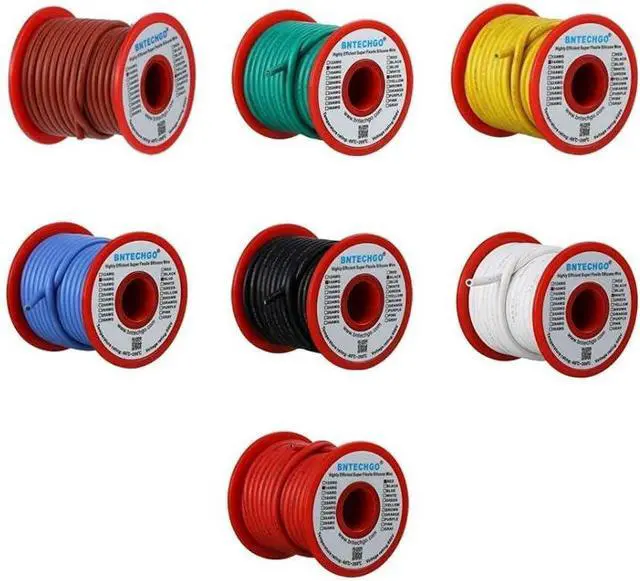 Alt view image 2 of 5 - 14 Gauge Silicone Wire Kit 7 Color Each 25 ft Flexible 14 AWG Stranded Tinned Copper Wire